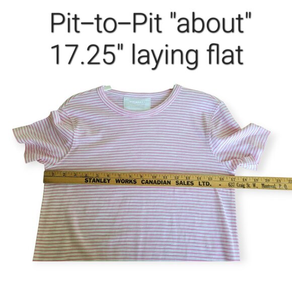 Whistles XS Pink Emily Stripe T-Shirt 100% Cotton - Picture 5 of 11